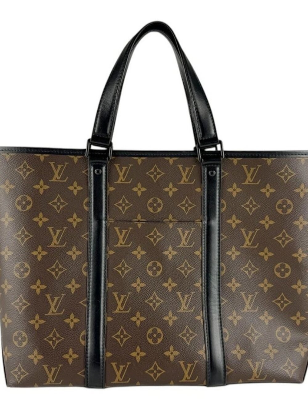 LOUIS VUITTON Weekend Tote PM Handbag Shoulder Bag Brown/Black